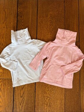 Stitch Fish Long-Sleeve Turtlenecks Pink and White size 12 months